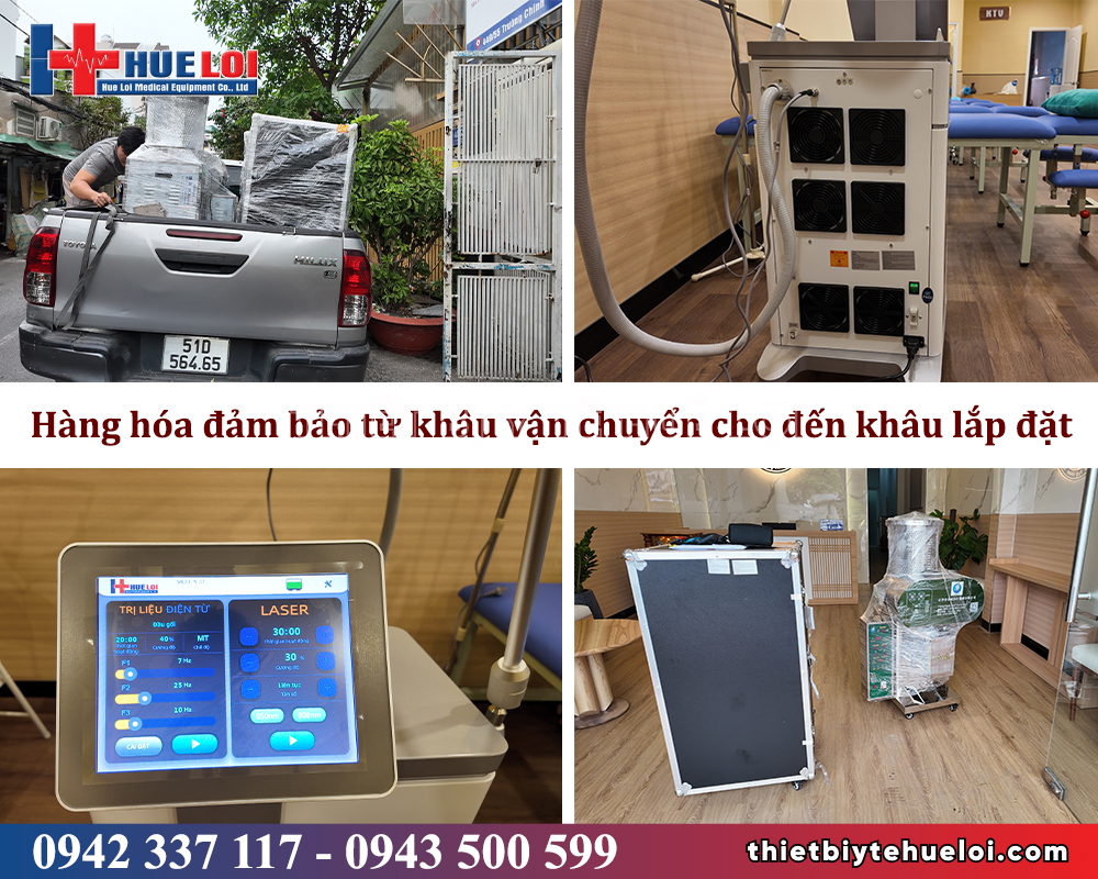 huê lợi bàn giao thiết bị trị liệu cho khách sài gòn