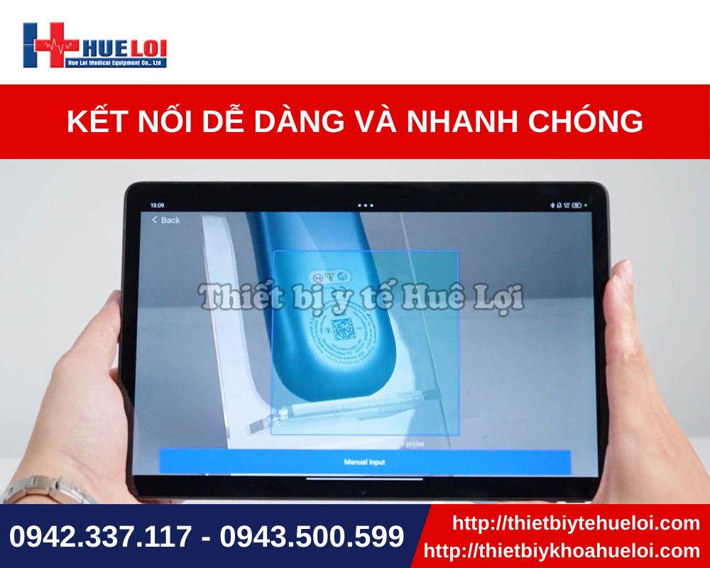 Kết nối dễ dàng với máy siêu âm cầm tay hiện đại