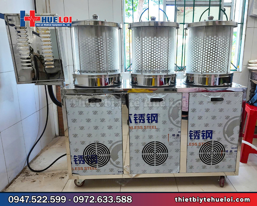 máy nấu thuốc đông y tự động đóng túi 3 nồi