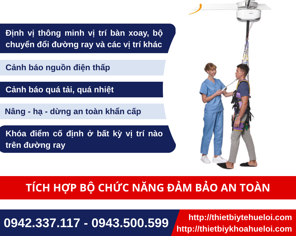 Thiết bị di chuyển và tập đi đảm bảo an toàn người bệnh