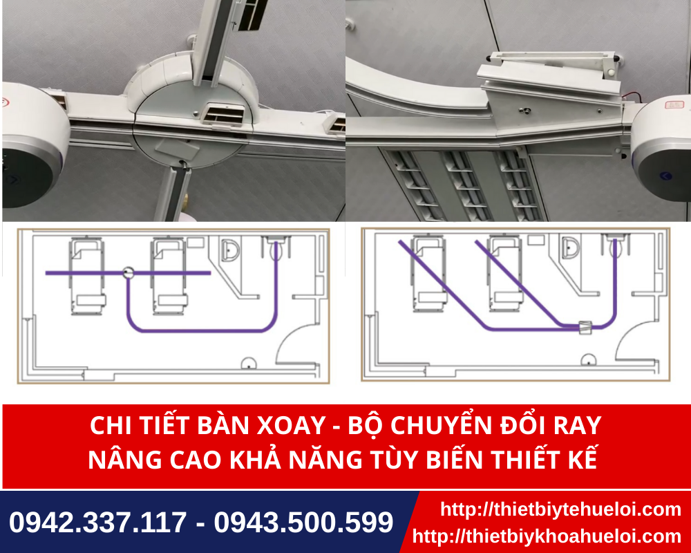 Đa dạng thiết kế hệ thống ray treo trần nâng chuyển bệnh nhân