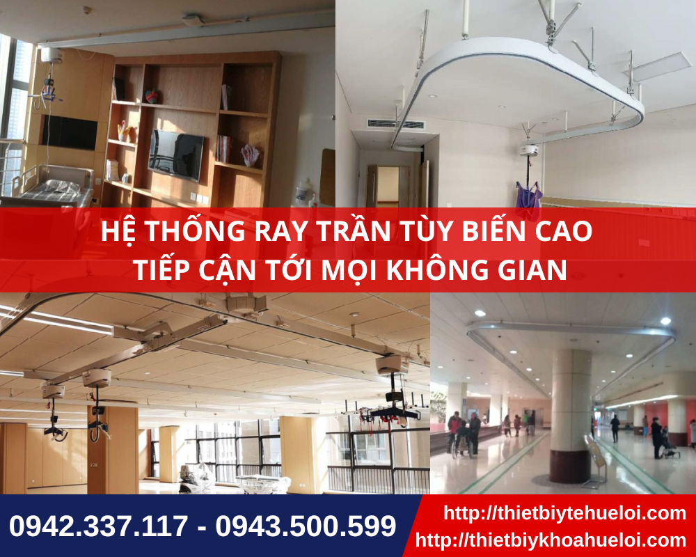 Hệ thống ray treo trần hỗ trợ di chuyển bệnh nhân