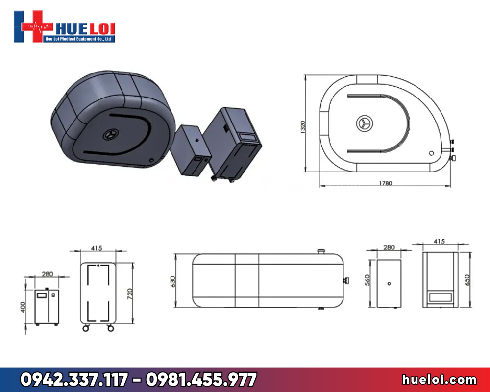 buồng oxy vỏ mềm dạng tam giác - kích thước chi tiết
