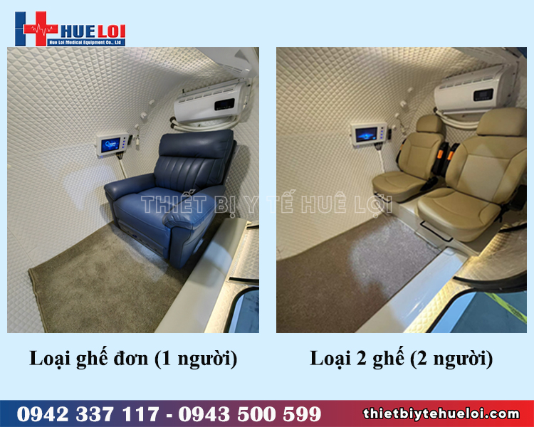 Buồng oxy tăng áp vỏ cứng nhiều người ngồi