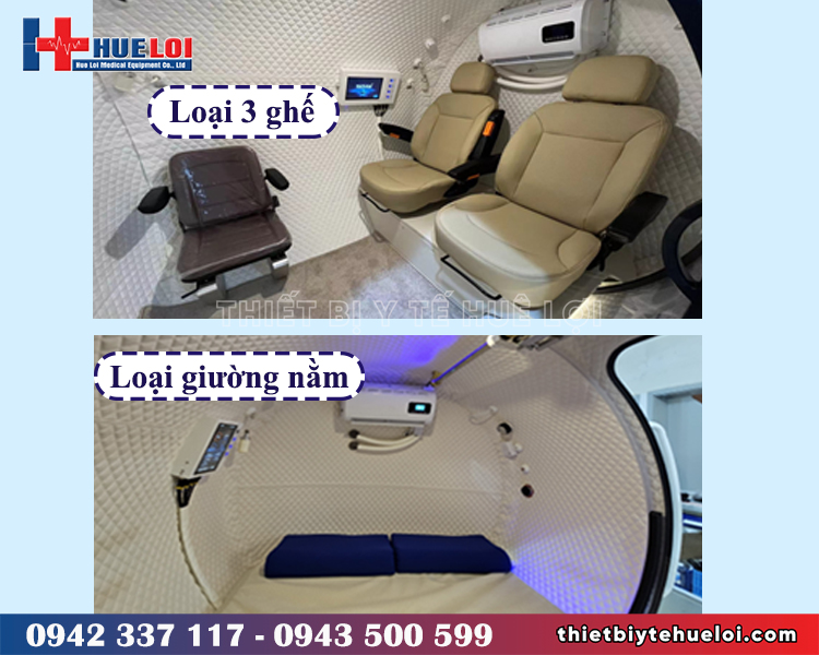 Buồng oxy tăng áp vỏ cứng nhiều người ngồi