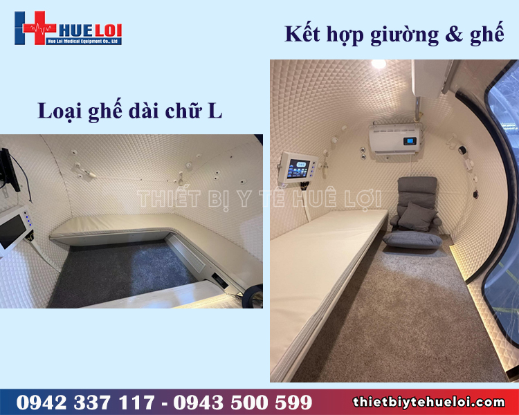 Buồng oxy tăng áp vỏ cứng nhiều người ngồi