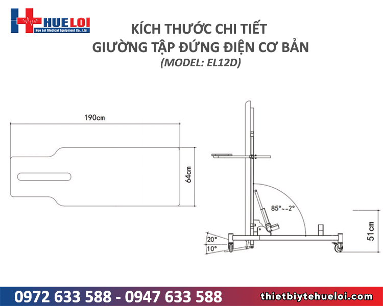 Giường tập đứng cao cấp