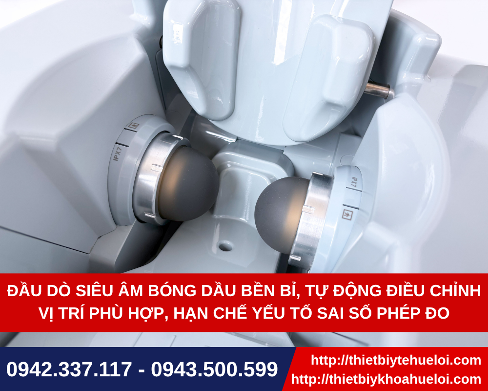 Đầu dò siêu âm di động hiện đại của máy đo độ loãng xương gót chân bằng sóng siêu âm.