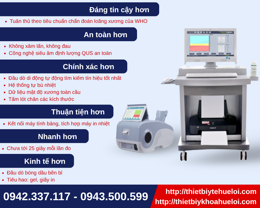 Những lợi thế khi sử dụng máy đo mật độ xương gót chân bằng siêu âm giá cực tốt