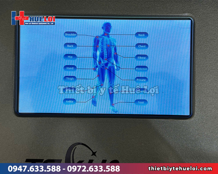 các vùng điều trị bằng máy siêu âm trị liệu 