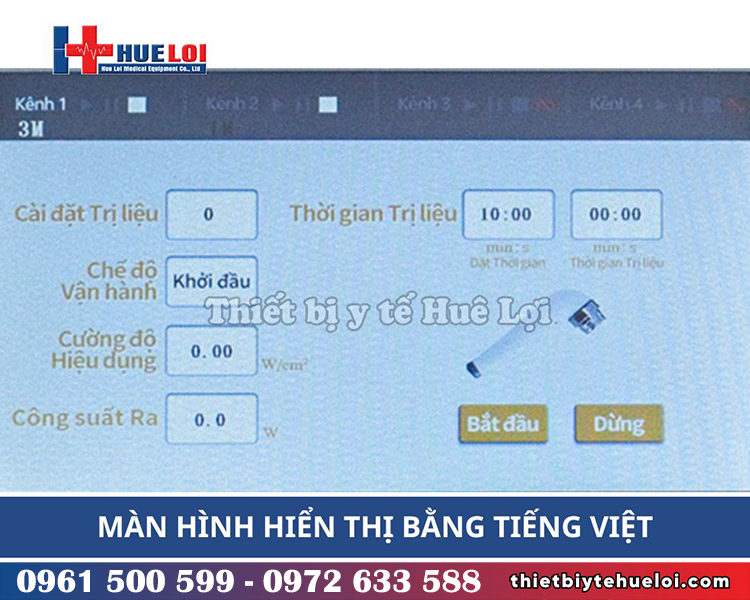 Màn hình máy siêu âm trị liệu