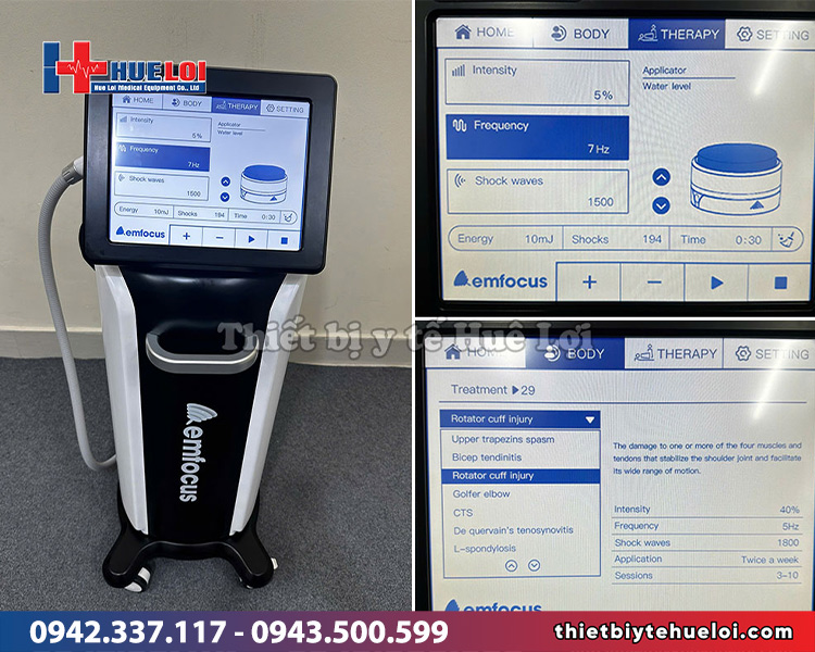 thiết bị vật lý trị liệu bằng sóng xung kích hội tụ