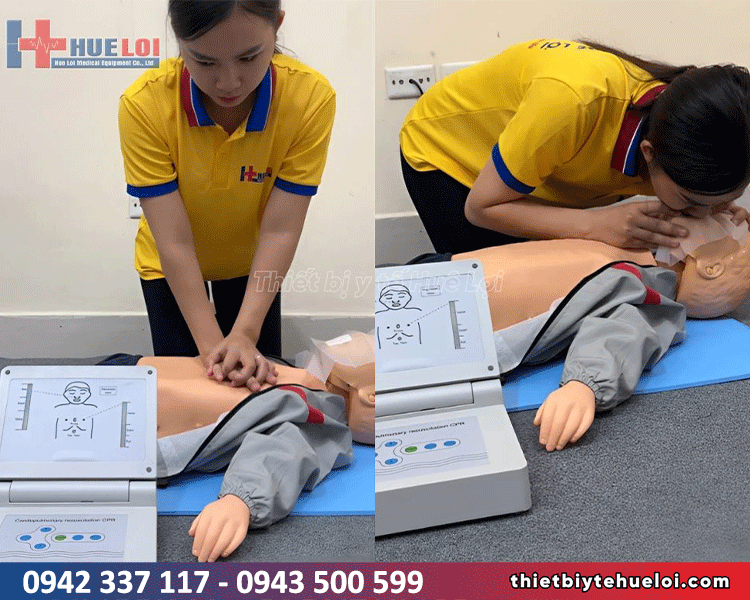 mô hình cấp cứu ngừng tuần hoàn trẻ em có moniter