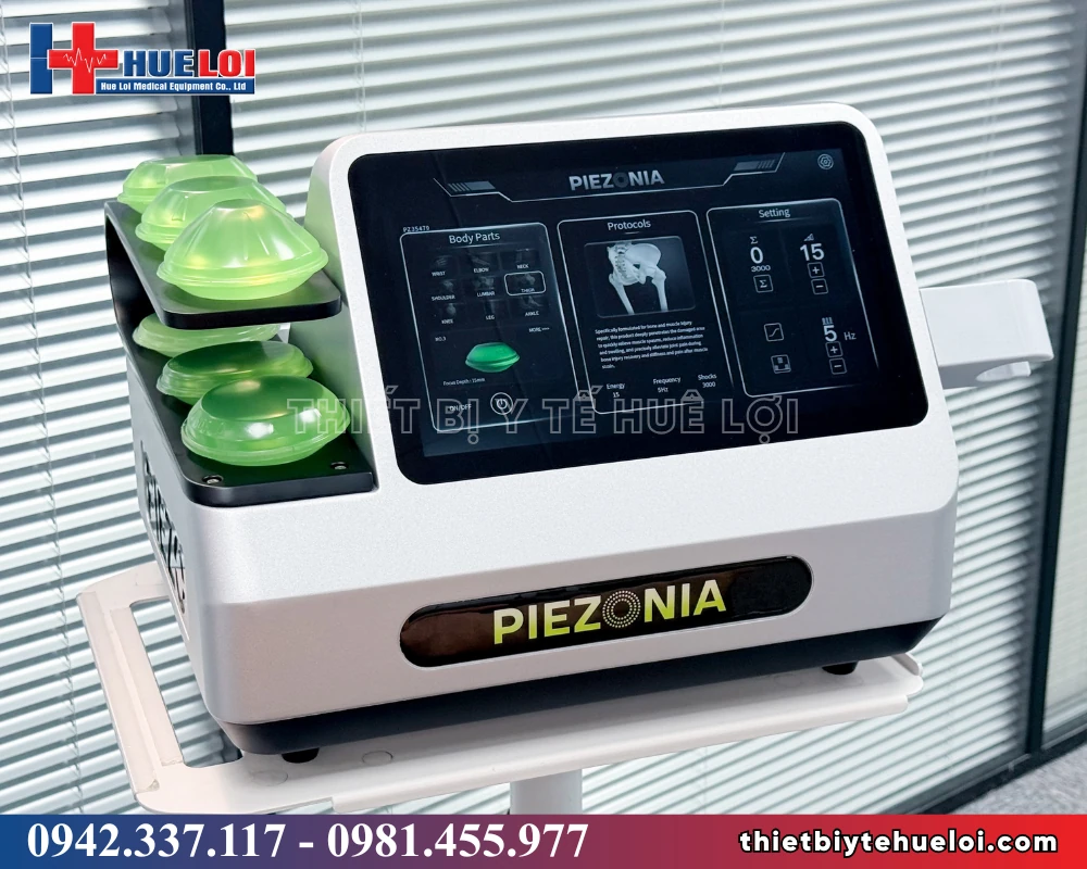 Máy sóng xung kích hội tụ áp điện Piezonia PZO-G1 – 7 đệm chọn độ sâu tới 65 mm