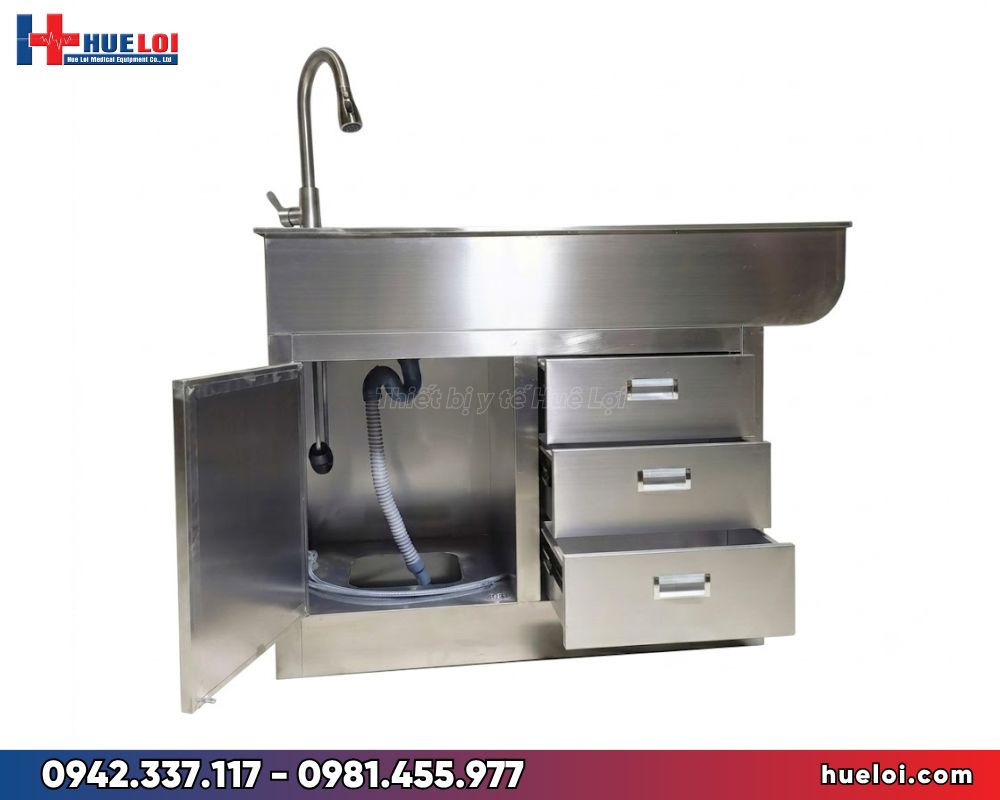 Bàn khám thú y inox 304 đa chức năng có ngăn kéo