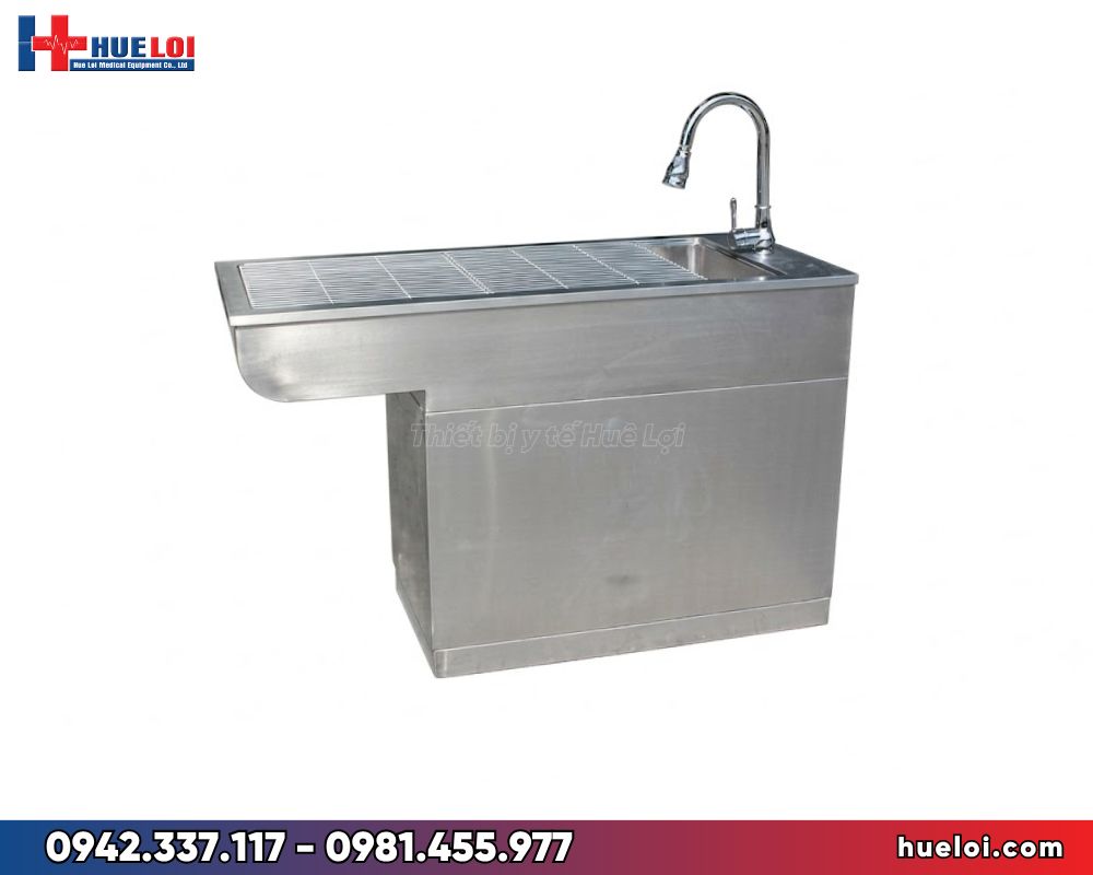 Bàn khám thú y inox 304 đa chức năng - mặt sau
