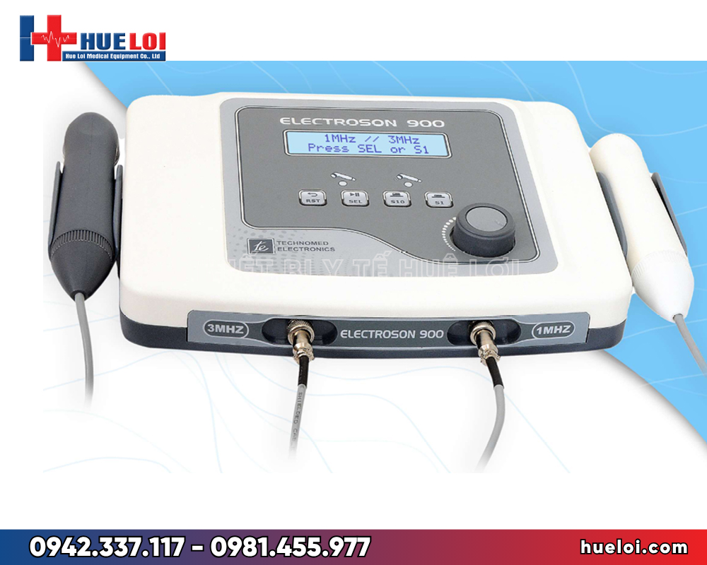  máy siêu âm trị liệu tần số kép ELECTROSON 900 - toàn máy và đầu phát 25mm