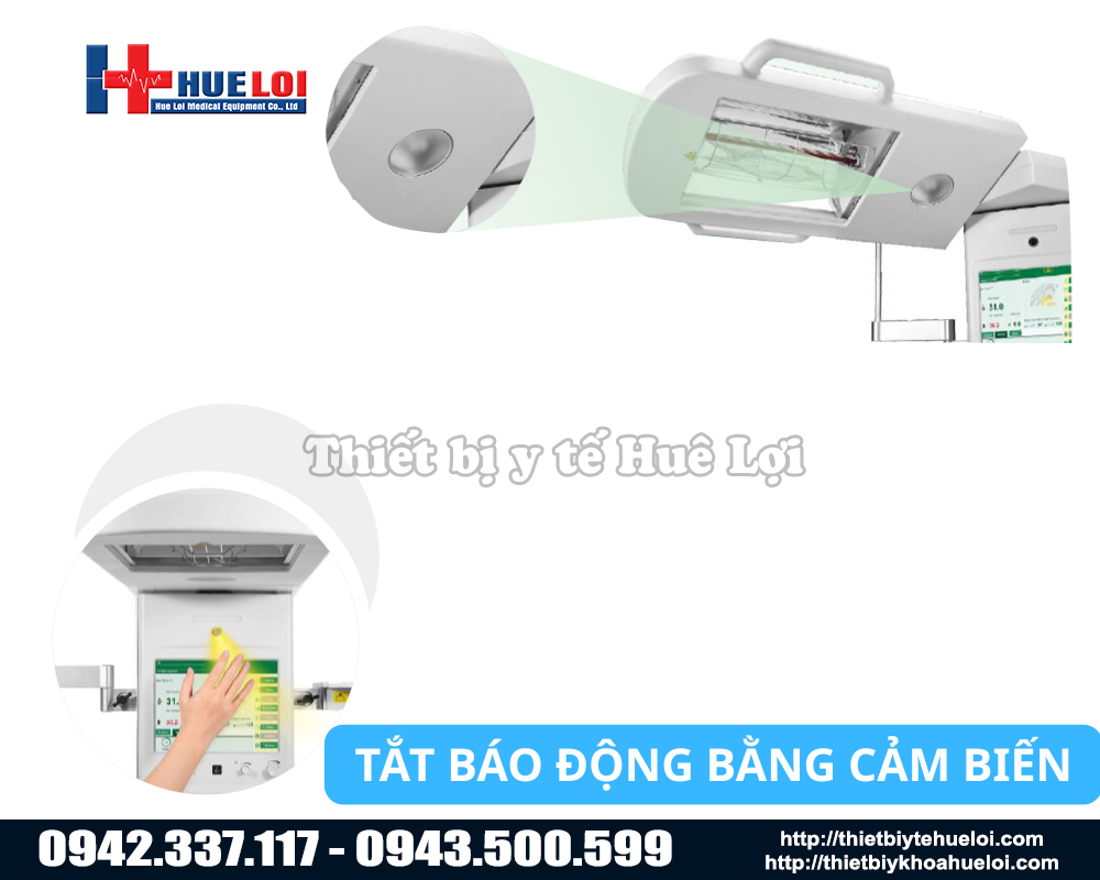 tắt báo động bằng cảm biến của máy sưởi ấm trẻ sơ sinh